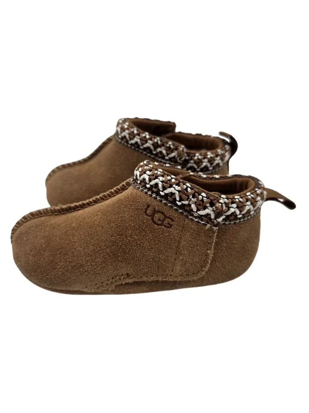 UGG Baby Tasman Slippers Brown Suede Cozy Slip-On Booties US 3 Toddlers UK 2